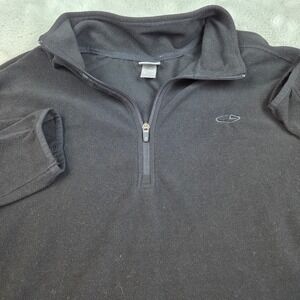 C9 by Champion Fleece Pullover Mens L Quarter Zip Mock Neck Long Sleeve Black